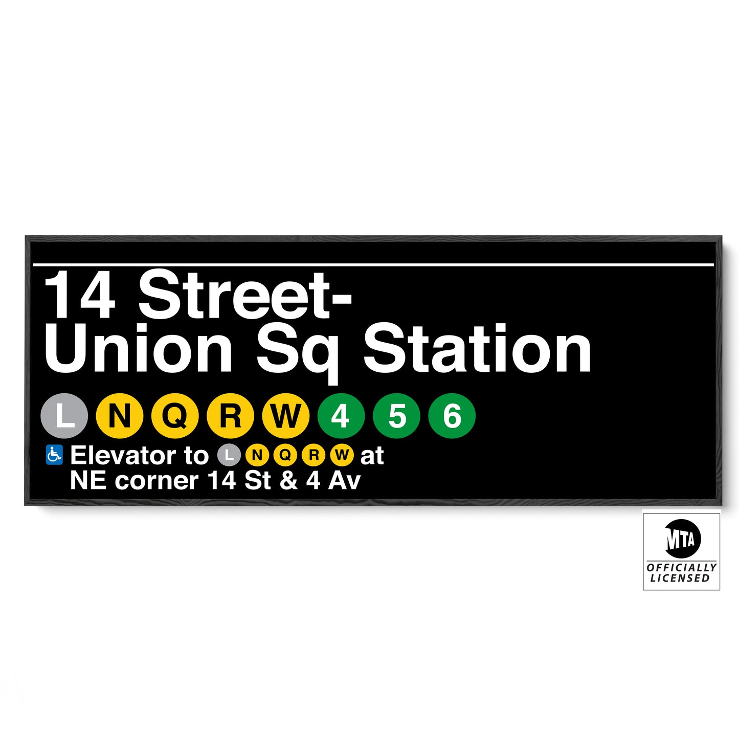 14 Street Union Square Station Subway Sign - Tall Version - N Q R W Train Lines -New York City Subway Station Sign