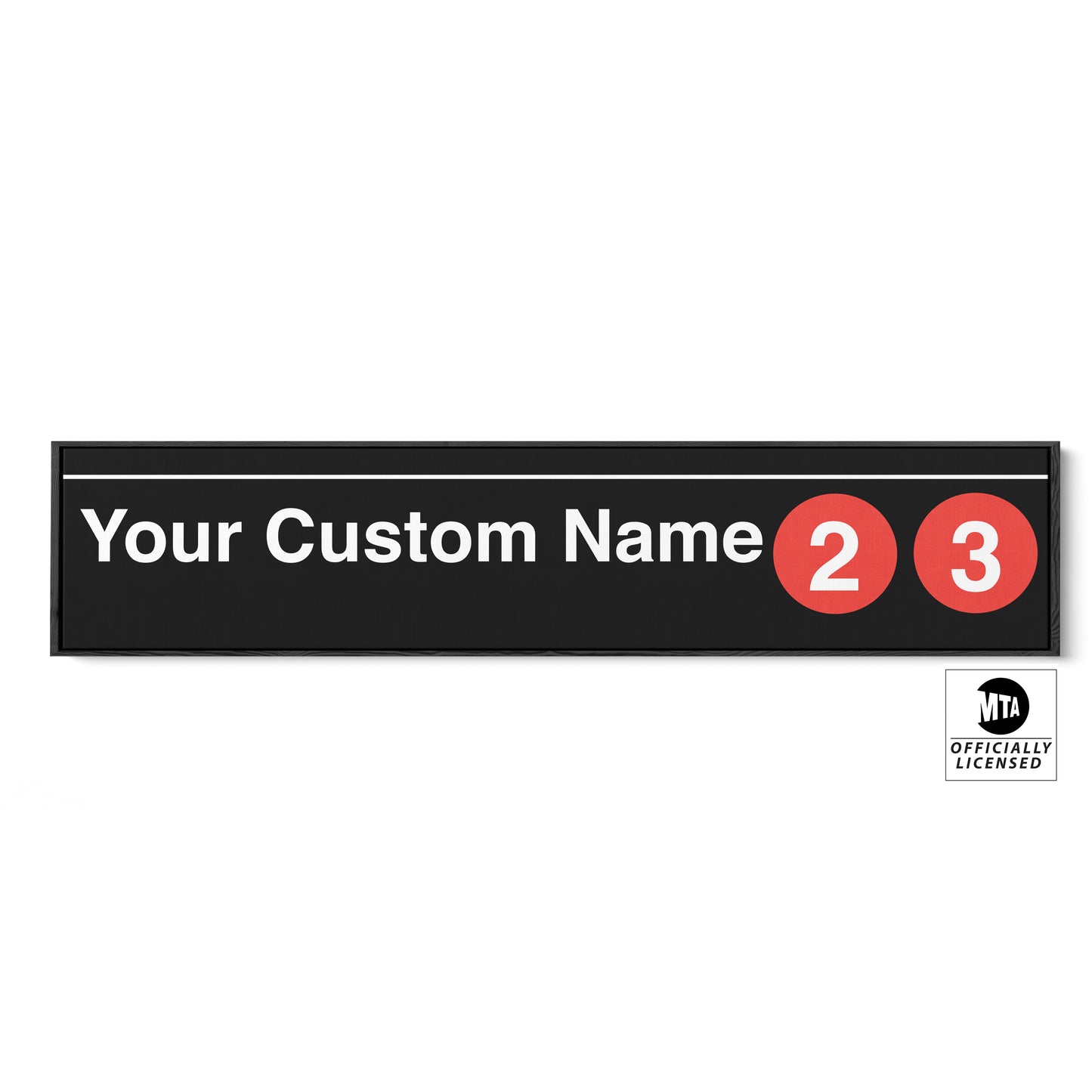 Personalized Subway Sign Canvas - Custom Name and Lines - Narrow Version