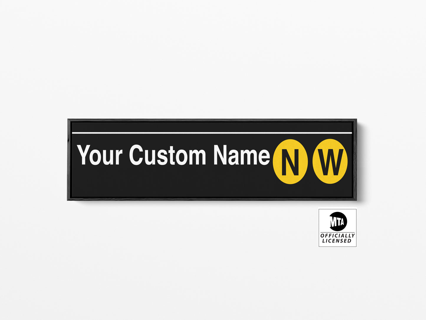 Personalized Subway Sign Canvas - Custom Name and Lines - Narrow Version