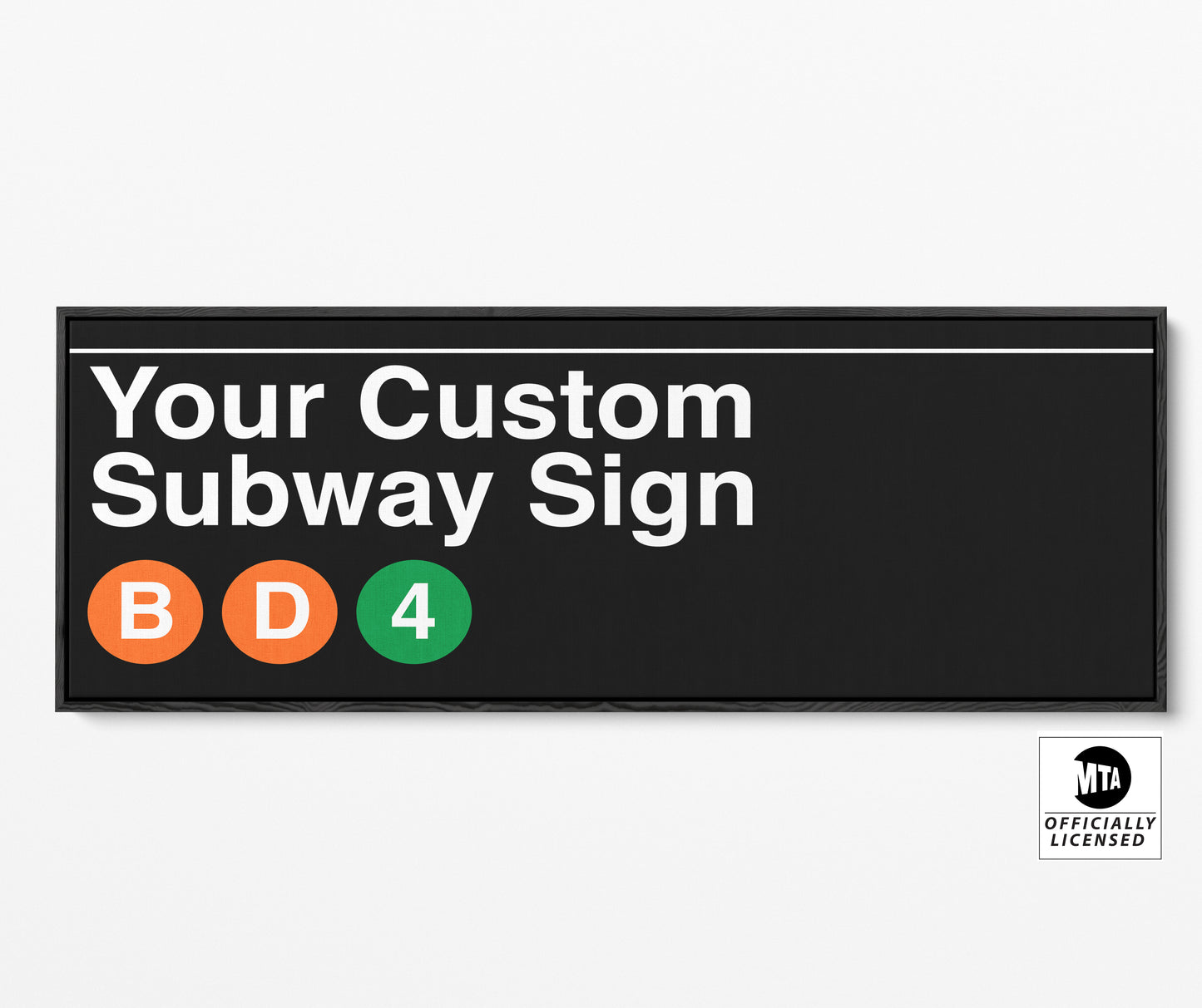 Personalized Subway Sign Canvas - Custom Name and Lines