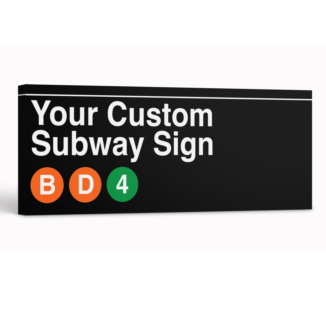 Personalized Subway Sign Canvas - Custom Name and Lines