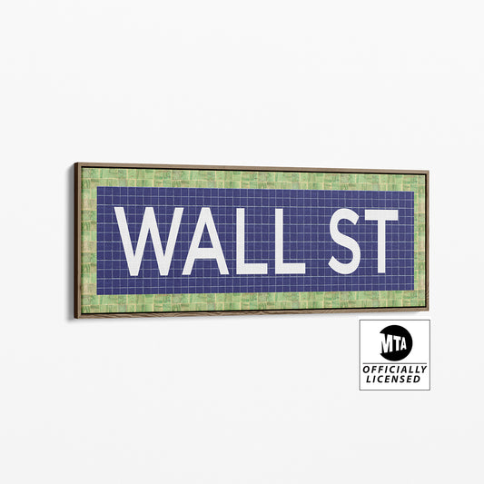 Wall Street Subway Tile Sign - Wall Art Decor - NYC Subway Sign